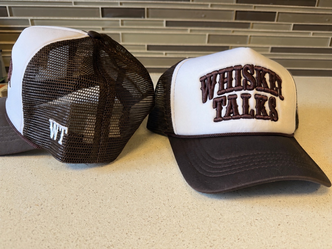 Whiskey Talks embroidered trucker hats
